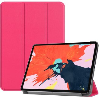 Cover2day Case2go - Case for iPad Pro 12.9 (2020) - Slim Tri-Fold Book Case - Lightweight Smart Cover - Hot Pink