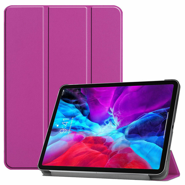 iPad Pro 12.9 (2020) hoes - Tri-Fold Book Case - Paars