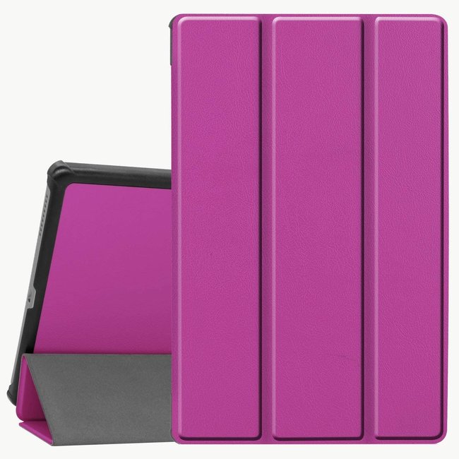 Case2go - Case for Lenovo Tab M10 Plus - Slim Tri-Fold Book Case - Lightweight Smart Cover (TB-X606) - Purple