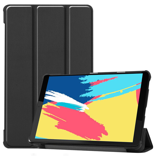 Case2go - Case for Lenovo Tab M8 FHD - Slim Tri-Fold Book Case - Lightweight Smart Cover - Black