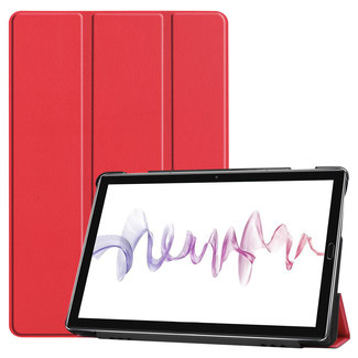 Cover2day Case2go - Case for Huawei MediaPad M6 10.8 - Slim Tri-Fold Book Case - Lightweight Smart Cover - Red
