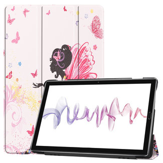 Cover2day Case2go - Case for Huawei MediaPad M6 10.8 - Slim Tri-Fold Book Case - Lightweight Smart Cover - Flower Fairy