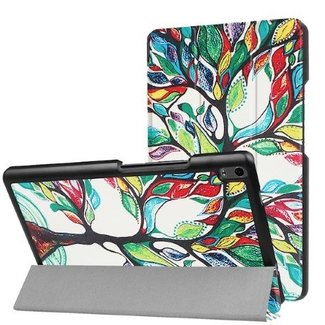 Cover2day Case2go - Case for Lenovo Tab 4 8.0 Plus - Slim Tri-Fold Book Case - Lightweight Smart Cover - Farbiger Baum