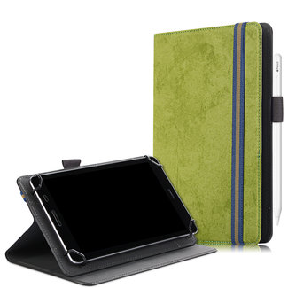 Cover2day Universele 7/8 inch tablet Case - Wallet Book Case - Green