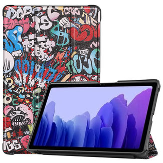 Cover2day Case for Samsung Galaxy Tab A7 (2020) - 10.4 inch - Book Case Whiteh TPU Cover - Graffiti