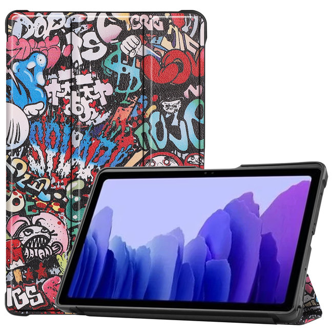 Case for Samsung Galaxy Tab A7 (2020) - 10.4 inch - Book Case Whiteh TPU Cover - Graffiti