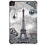 Case for Samsung Galaxy Tab A7 (2020) - 10.4 inch - Book Case Whiteh TPU Cover - Eiffeltower