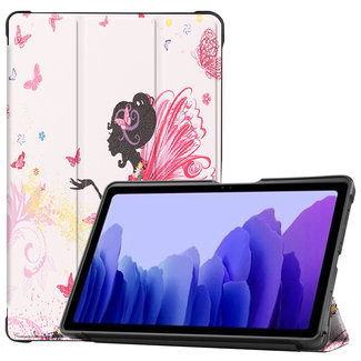 Cover2day Case for Samsung Galaxy Tab A7 (2020) - 10.4 inch - Book Case Whiteh TPU Cover - Flower Fairy