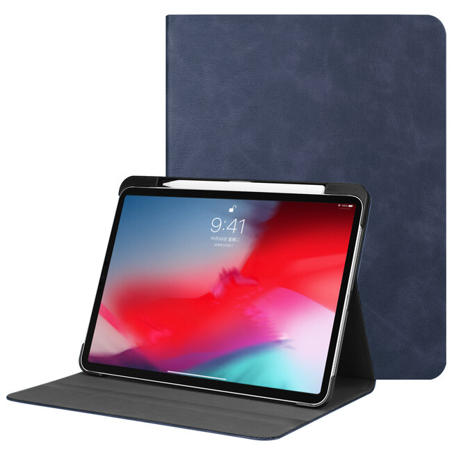 iPad Pro 11 hoes - PU Leer Folio Book Case - Donker Blauw