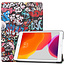 Case2go - iPad 2020 Case - 10.2 inch - Slim Tri-Fold Book Case - Lightweight Smart Cover - Graffiti