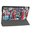 Case2go - iPad 2020 Case - 10.2 inch - Slim Tri-Fold Book Case - Lightweight Smart Cover - Graffiti