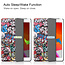 Case2go - iPad 2020 Case - 10.2 inch - Slim Tri-Fold Book Case - Lightweight Smart Cover - Graffiti