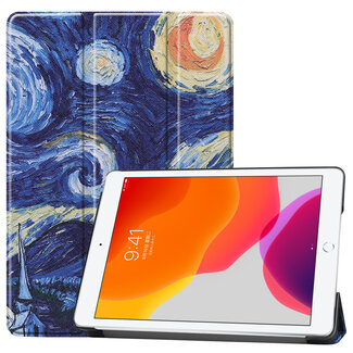 Cover2day Case2go - iPad 2020 Case - 10.2 inch - Slim Tri-Fold Book Case - Lightweight Smart Cover - Starry sky