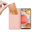 Dux Ducis - Case for Samsung Galaxy A42 5G - Ultra Slim PU Leather Flip Folio Case with Magnetic Closure - Rosé Gold