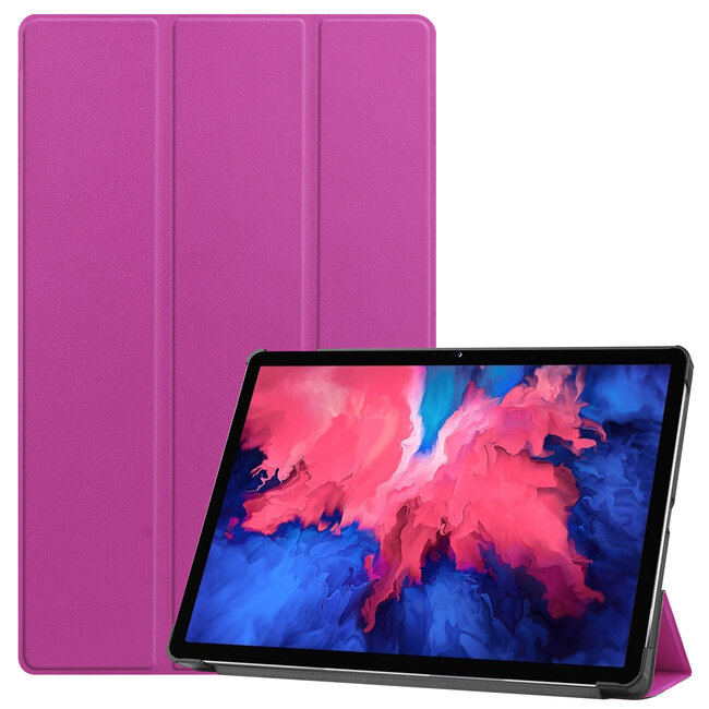 Lenovo Tab P11 Hoes - 11 Inch - Tri-Fold Book Case - Auto Sleep/Wake Functie - Paars