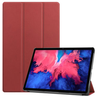 Cover2day Lenovo Tab P11 Hoes - 11 Inch - Tri-Fold Book Case - Auto Sleep/Wake Functie - Donker Rood