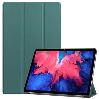 Cover2day Lenovo Tab P11 Hoes - 11 Inch - Tri-Fold Book Case - Auto Sleep/Wake Functie - Donker Groen