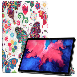 Cover2day Case for Lenovo Tab P11 - 11 Inch - Slim Tri-Fold Book Case - Lightweight Smart Cover - Butterfly