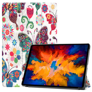 Cover2day Case for Lenovo Tab P11 Pro - 11.5 Inch - Slim Tri-Fold Book Case - Lightweight Smart Cover - Butterfly