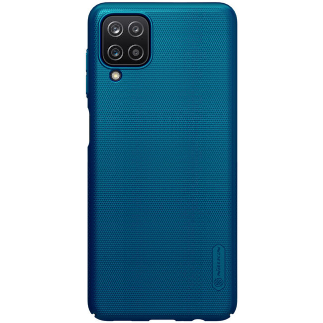 Nillkin - Samsung Galaxy A12 Hoesje - Super Frosted Shield - Back Cover - Blauw