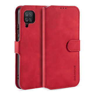 CaseMe CaseMe - Samsung Galaxy A12 Hoesje - Magnetisch 2 in 1 Case - Ming Serie - Leren Back Cover - Rood