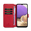 CaseMe - Samsung Galaxy A32 5G  Hoesje - Magnetisch 2 in 1 Case - Ming Serie - Leren Back Cover - Rood