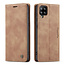 CaseMe - Case for Samsung Galaxy A42 5G - PU Leather Wallet Case Card Slot Kickstand Magnetic Closure - Light Brown