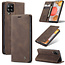 CaseMe - Case for Samsung Galaxy A42 5G - PU Leather Wallet Case Card Slot Kickstand Magnetic Closure - Dark Brown