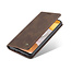 CaseMe - Case for Samsung Galaxy A42 5G - PU Leather Wallet Case Card Slot Kickstand Magnetic Closure - Dark Brown