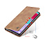 CaseMe - Case for Samsung Galaxy A52 5G - PU Leather Wallet Case Card Slot Kickstand Magnetic Closure - Light Brown