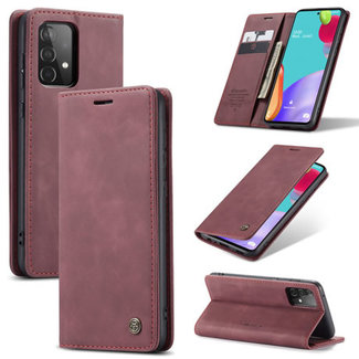 CaseMe CaseMe - Samsung Galaxy A52 5G hoesje - Wallet Book Case - Magneetsluiting - Donker Rood