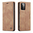 CaseMe - Case for Samsung Galaxy A72 5G - PU Leather Wallet Case Card Slot Kickstand Magnetic Closure - Light Brown