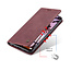 CaseMe - Case for Samsung Galaxy A72 5G - PU Leather Wallet Case Card Slot Kickstand Magnetic Closure - Dark Red