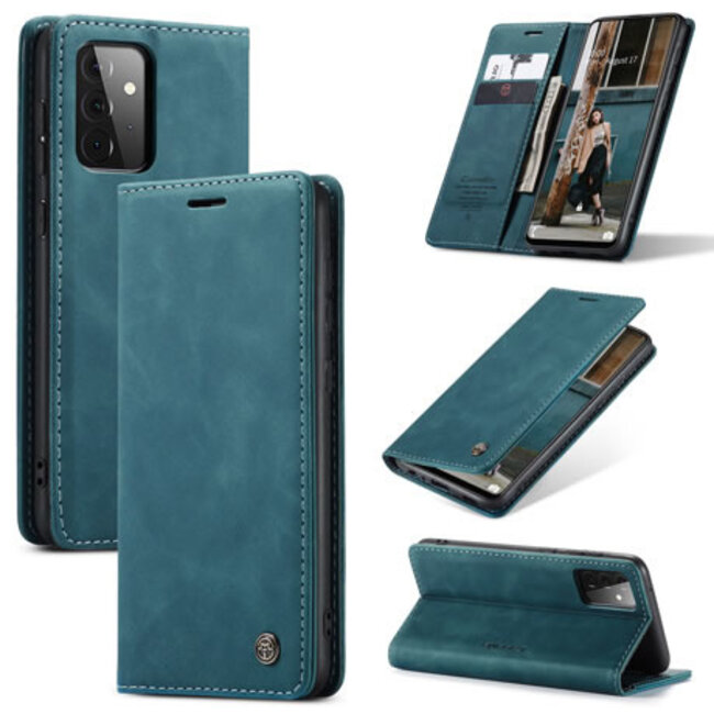 CaseMe - Samsung Galaxy A72 5G hoesje - Wallet Book Case - Magneetsluiting - Blauw