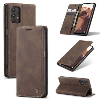 CaseMe CaseMe - Case for Samsung Galaxy A32 5G - PU Leather Wallet Case Card Slot Kickstand Magnetic Closure - Dark Brown