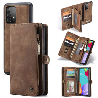 CaseMe CaseMe - Case for Samsung Galaxy A52 5G - Wallet Case with Card Holder, Magnetic Detachable Cover - Brown