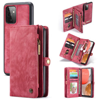 CaseMe CaseMe - Case for Samsung Galaxy A72 5G - Wallet Case with Card Holder, Magnetic Detachable Cover - Red