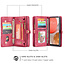 CaseMe - Case for Samsung Galaxy A72 5G - Wallet Case with Card Holder, Magnetic Detachable Cover - Red