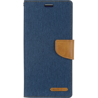 Mercury Goospery Samsung Galaxy A72 5G Hoesje - Mercury Canvas Diary Wallet Case - Hoesje met Pasjeshouder - Blauw