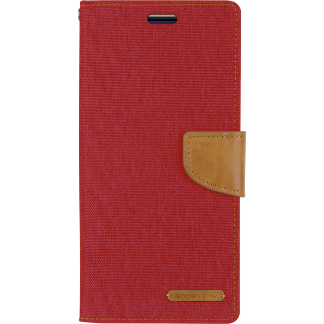 Samsung Galaxy A42 5G Hoesje - Mercury Canvas Diary Wallet Case - Hoesje met Pasjeshouder - Rood