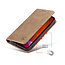 CaseMe - Case for iPhone 12 Pro Max - PU Leather Wallet Case Card Slot Kickstand Magnetic Closure - Bruin
