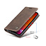 CaseMe - Case for iPhone 12 Pro Max - PU Leather Wallet Case Card Slot Kickstand Magnetic Closure - Dark Brown