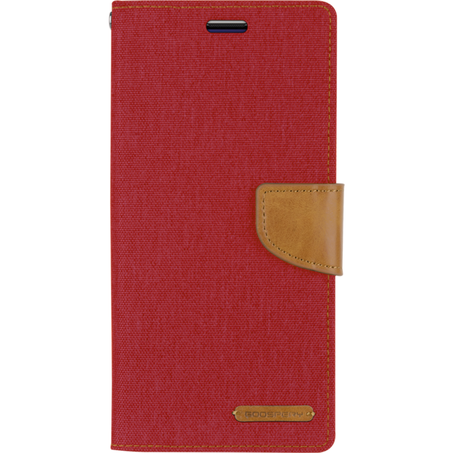 iPhone 11 Pro Hoesje - Mercury Canvas Diary Wallet Case - Hoesje met Pasjeshouder - Rood