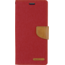 iPhone 12 / 12 Pro Hoesje - Mercury Canvas Diary Wallet Case - Hoesje met Pasjeshouder - Rood