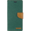 iPhone 12 / 12 Pro Hoesje - Mercury Canvas Diary Wallet Case - Hoesje met Pasjeshouder - Groen