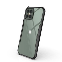 iPhone 12 Mini Hoesje - Super Protect Slim Bumper - Back Cover - Zwart/Transparant