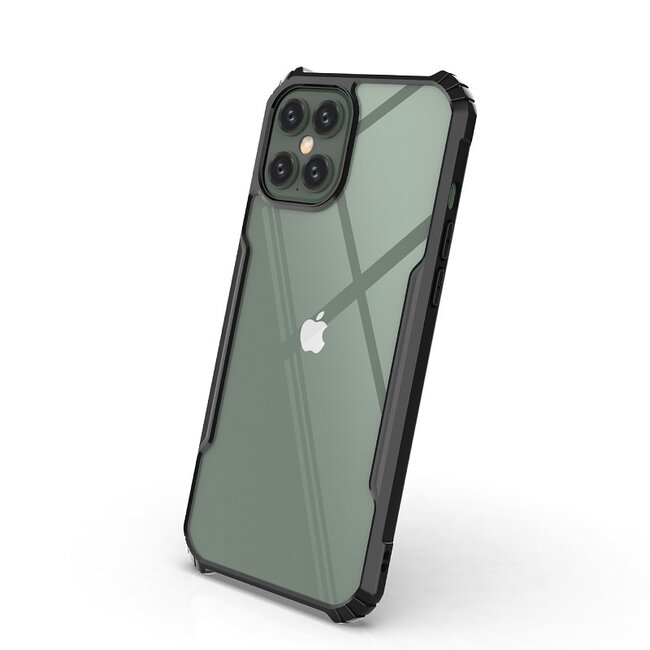Case for iPhone 12 Mini - Super Protect Slim Bumper - Back Cover - Black/Clear