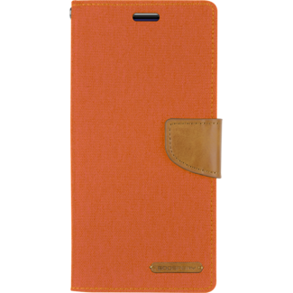 Mercury Goospery iPhone 12 Pro Max Hoesje - Mercury Canvas Diary Wallet Case - Hoesje met Pasjeshouder - Oranje