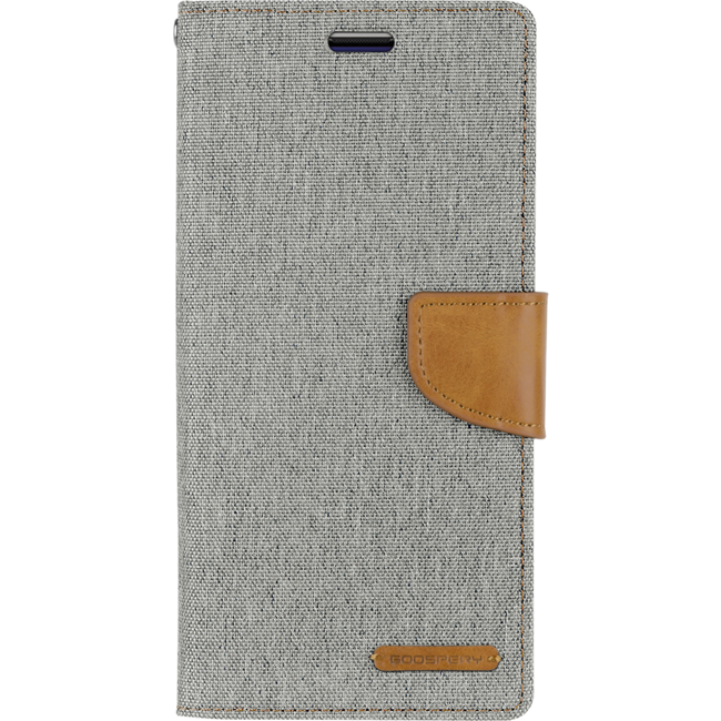 Samsung Galaxy Note 20 Hoesje - Mercury Canvas Diary Wallet Case - Hoesje met Pasjeshouder - Grijs