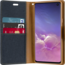 Samsung Galaxy S20 Ultra  Hoesje - Mercury Canvas Diary Wallet Case - Hoesje met Pasjeshouder - Donker Blauw